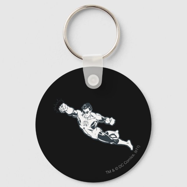 Green Lantern Punches BW Key Ring (Front)