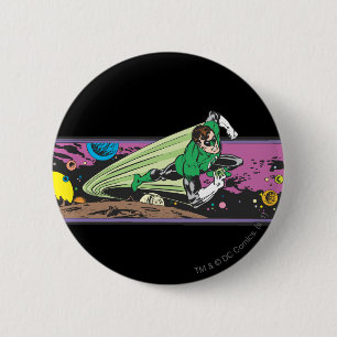 Green Lantern Races Thru Space 6 Cm Round Badge