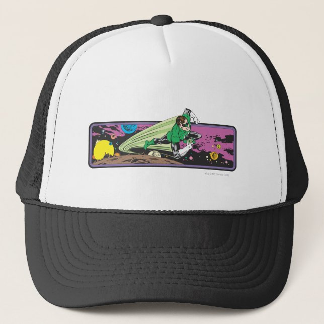 Green Lantern Races Thru Space Trucker Hat (Front)