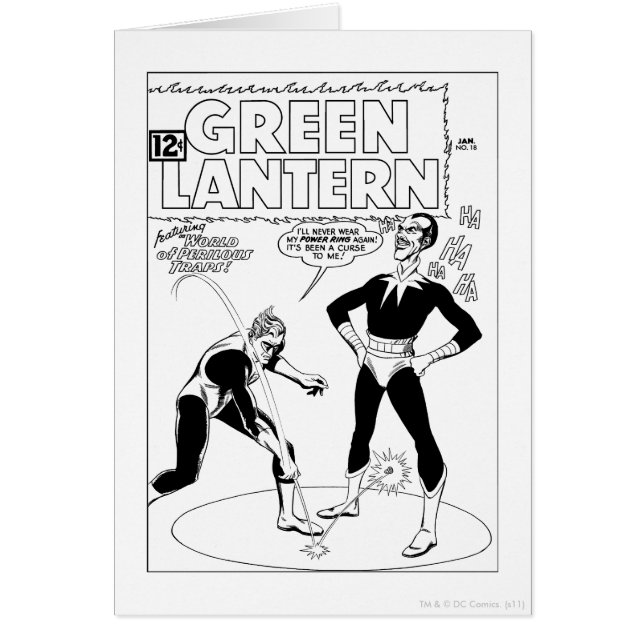 Green Lantern Removes Ring, Black and White (Front)
