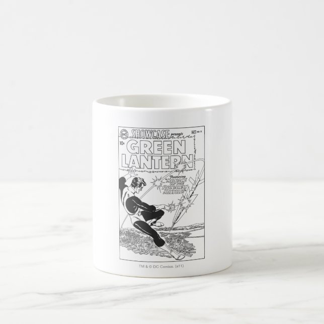 Green Lantern - Runaway Missile, Black and White Coffee Mug (Center)