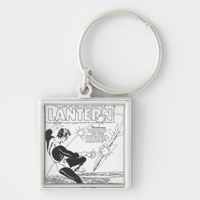 Green Lantern - Runaway Missile, Black and White Key Ring (Front)