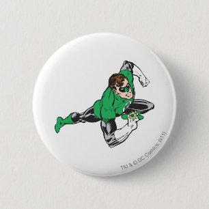 Green Lantern Runs 6 Cm Round Badge