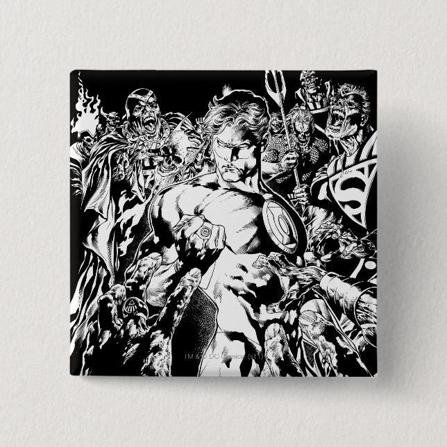 Green Lantern Surrounded 15 Cm Square Badge (Front)