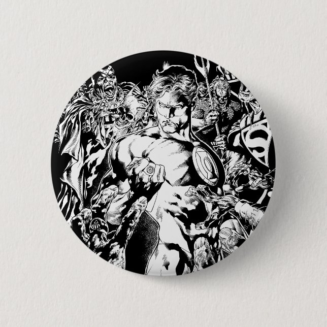 Green Lantern Surrounded 6 Cm Round Badge (Front)