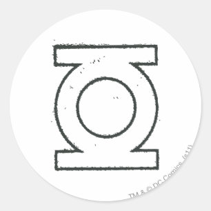 Green Lantern Symbol BW Classic Round Sticker