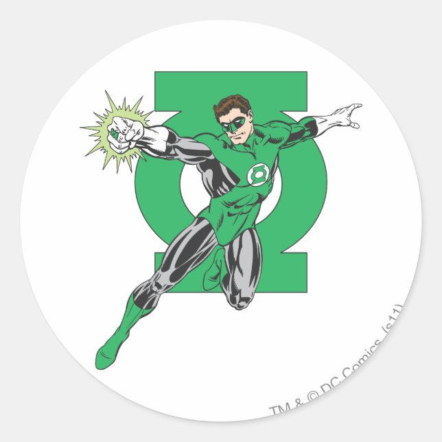Green Lantern & Symbol Classic Round Sticker (Front)