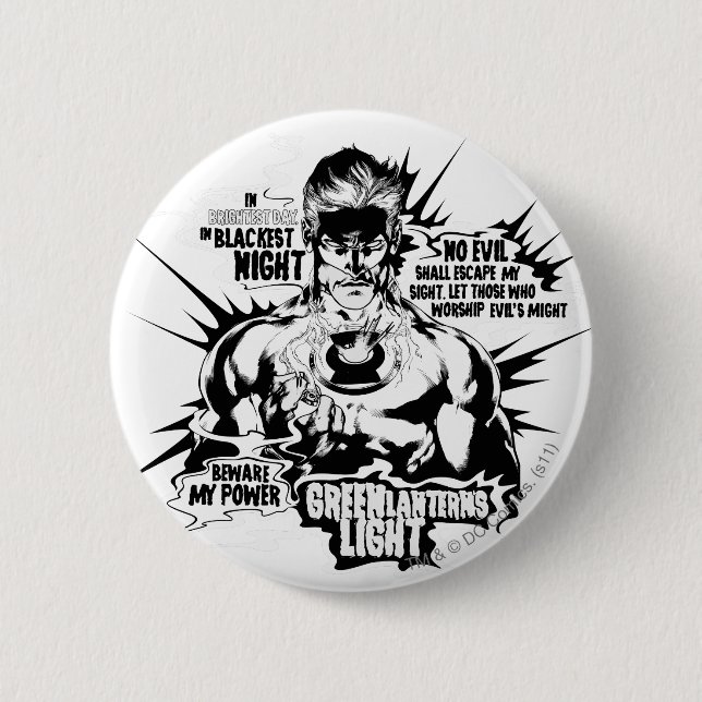 Green Lantern Text Collage 6 Cm Round Badge (Front)
