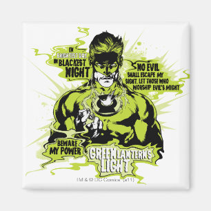 Green Lantern Text Collage - Colour Magnet