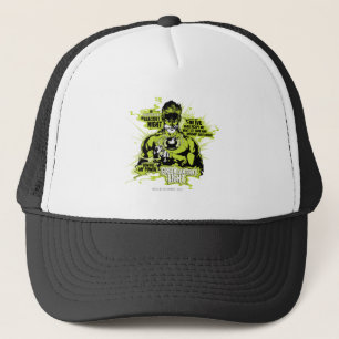 Green Lantern Text Collage - Colour Trucker Hat