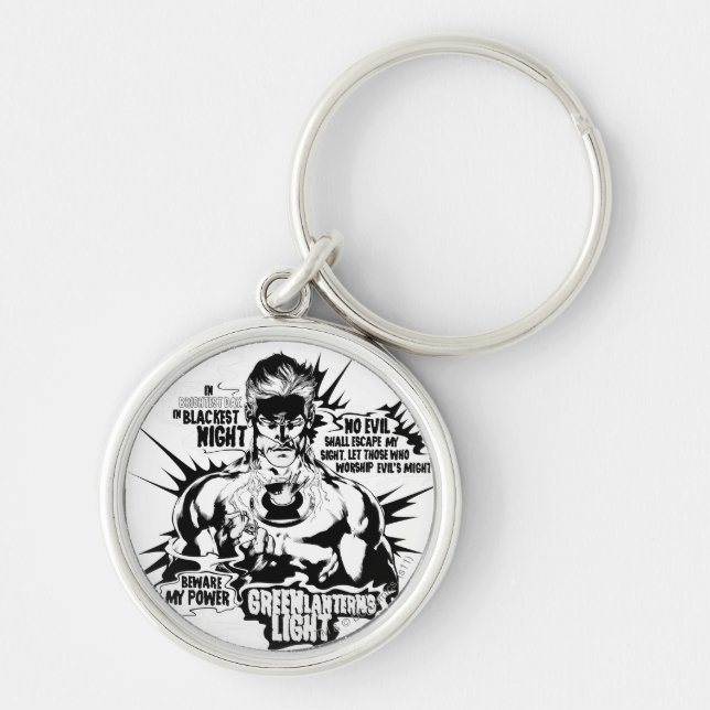 Green Lantern Text Collage Key Ring (Front)