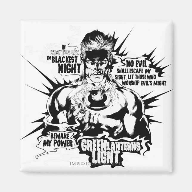 Green Lantern Text Collage Magnet (Front)