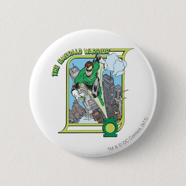Green Lantern - The Emerald Warrior 6 Cm Round Badge (Front)
