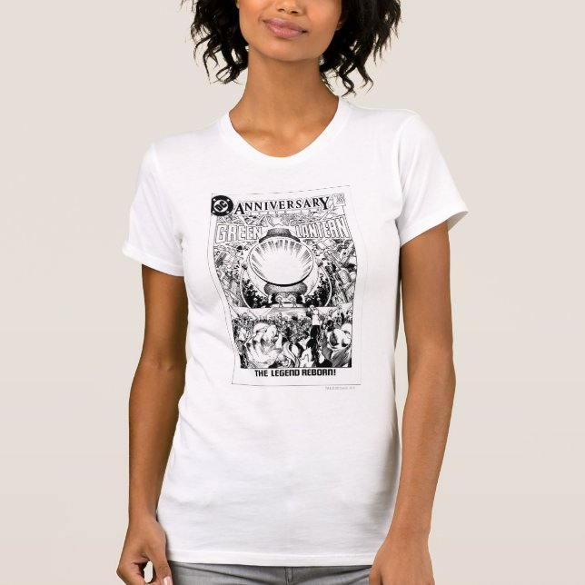 Green Lantern - The Legend Reborn, Black and White T-Shirt (Front)