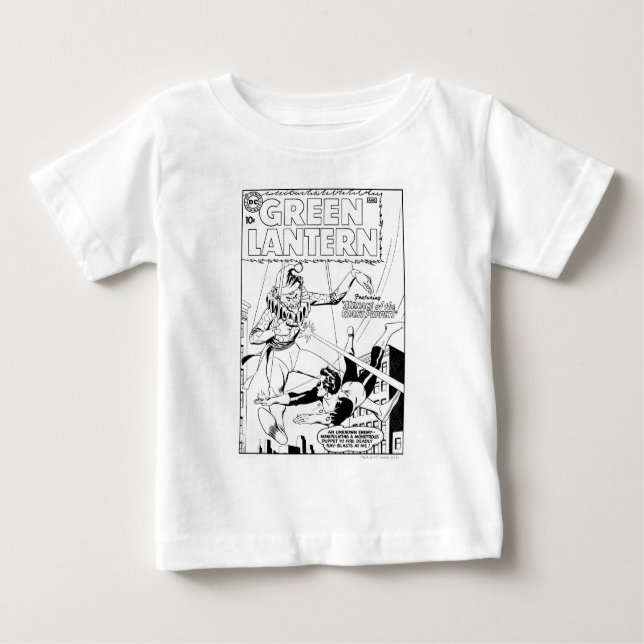 Green Lantern vs Clown, Black and White Baby T-Shirt (Front)