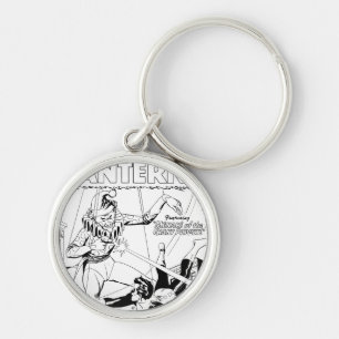 Green Lantern vs Clown, Black and White Key Ring