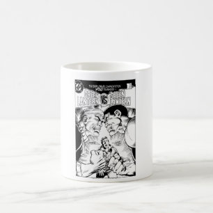 Green Lantern vs Green Lantern, Black and White Coffee Mug