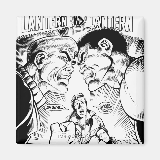 Green Lantern vs Green Lantern, Black and White Magnet (Front)