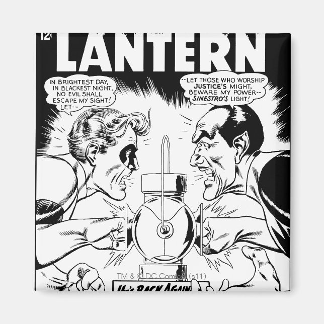 Green Lantern vs Sinestro, Black and White Magnet (Front)