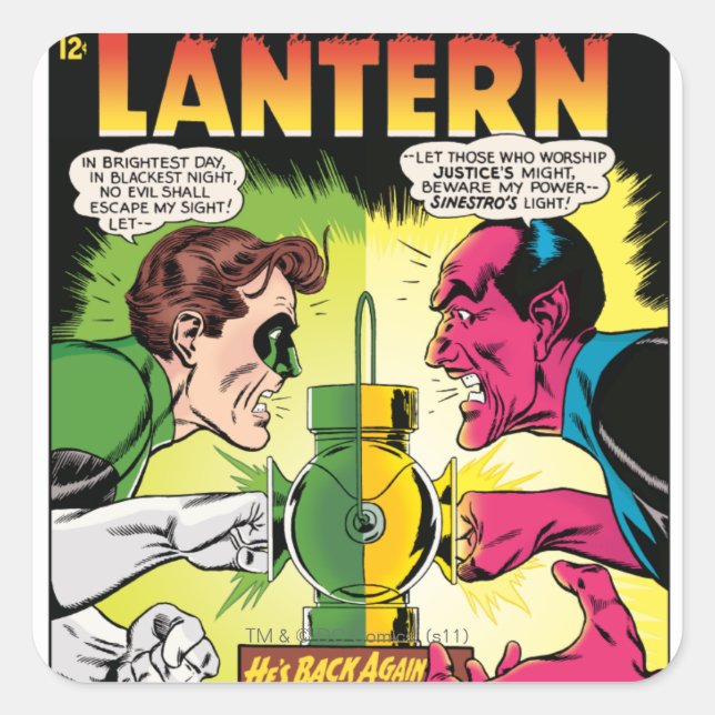 Green Lantern vs Sinestro Square Sticker (Front)