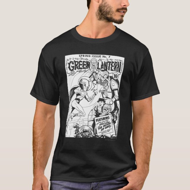 Green Lantern vs The Wizard of Odds, Black and Whi T-Shirt (Front)