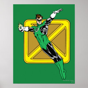 Green Lantern with Background Poster
