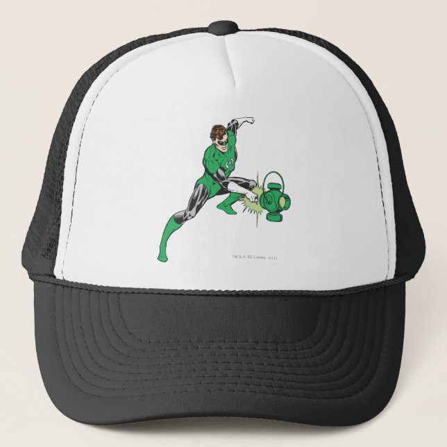 Green Lantern with Lantern 2 Trucker Hat (Front)