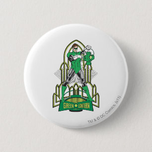 Green Lantern with Letters 6 Cm Round Badge