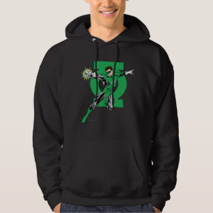 Green Lantern with Logo Background Hoodie