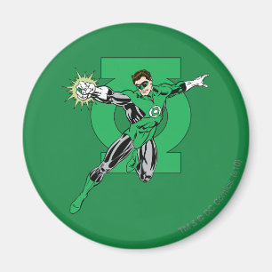Green Lantern with Logo Background Magnet