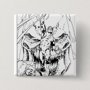 Green Lantern with stream of light 15 Cm Square Badge