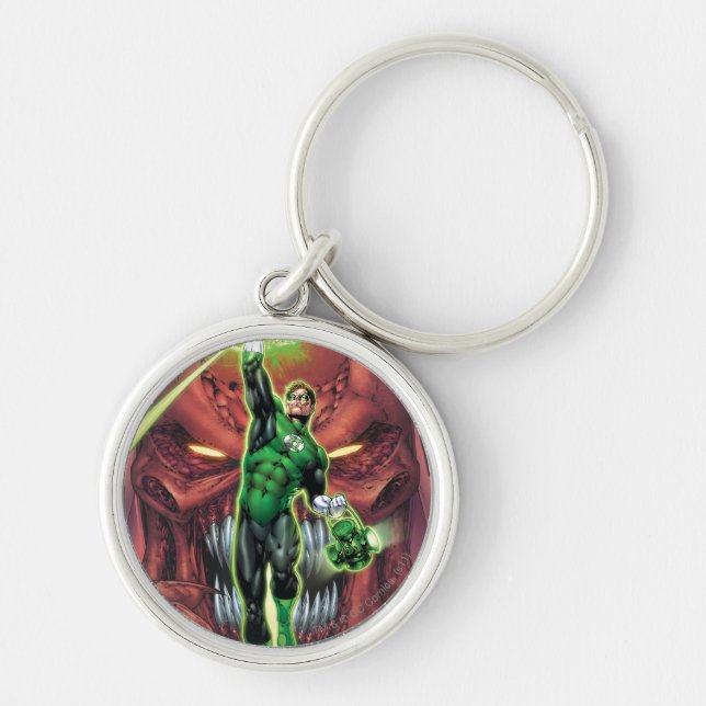 Green Lantern with stream of light - Colour Key Ring (Front)