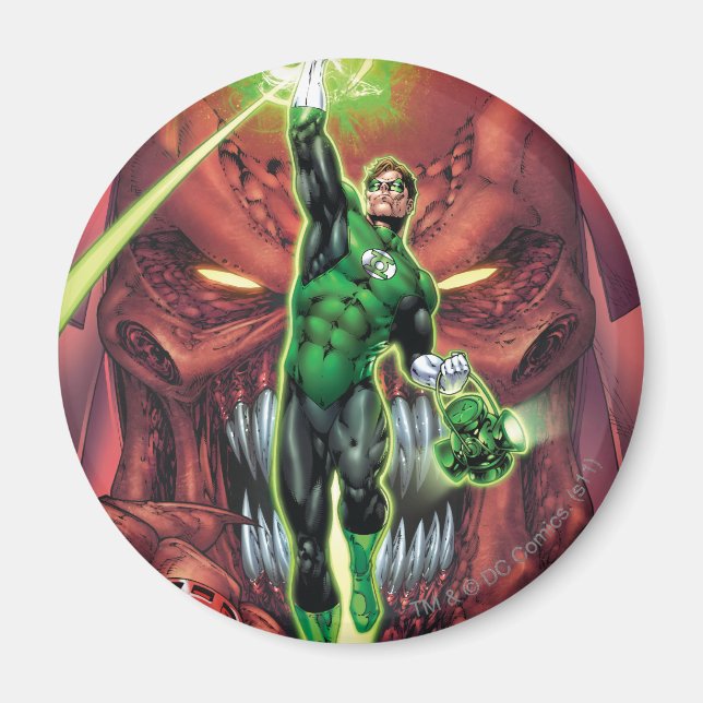 Green Lantern with stream of light - Colour Magnet (Front)