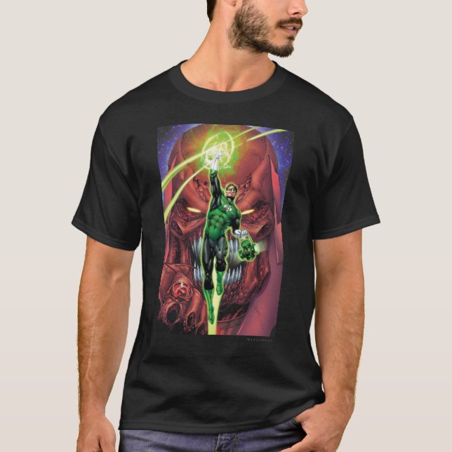 Green Lantern with stream of light - Colour T-Shirt (Front)