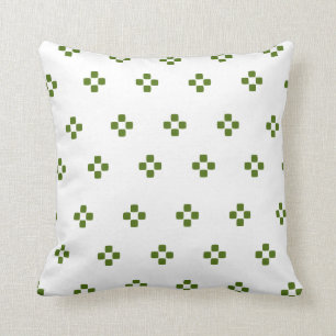 Green Large Square Patterned Cushion