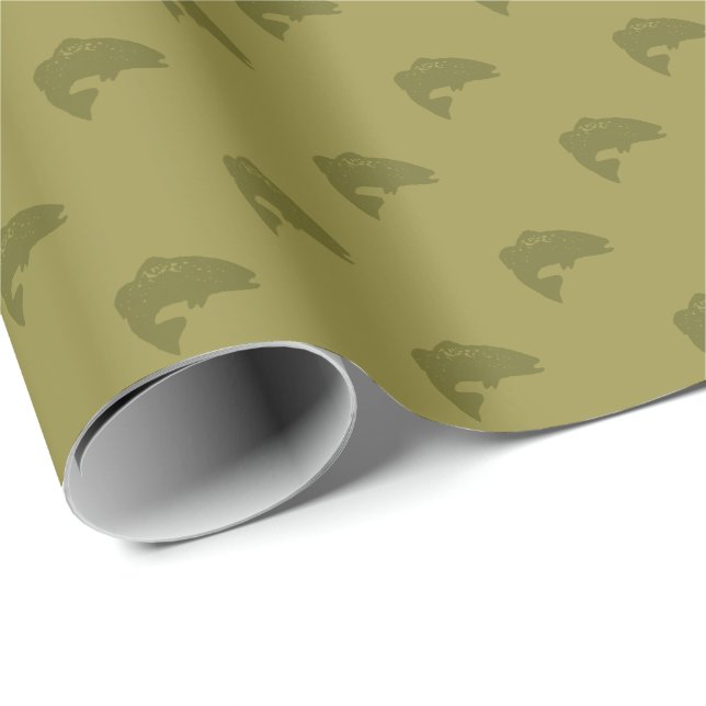 Green Largemouth Bass Fish | Any Colour Background Wrapping Paper (Roll Corner)