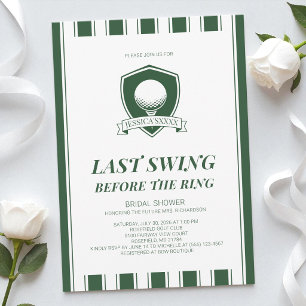 Green Last Swing Before the Ring Bridal Shower Invitation