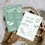 Green Last Toast On The Coast Beach Bachelorette Invitation<br><div class="desc">Green Last Toast On The Coast Beach Bachelorette Invitation</div>
