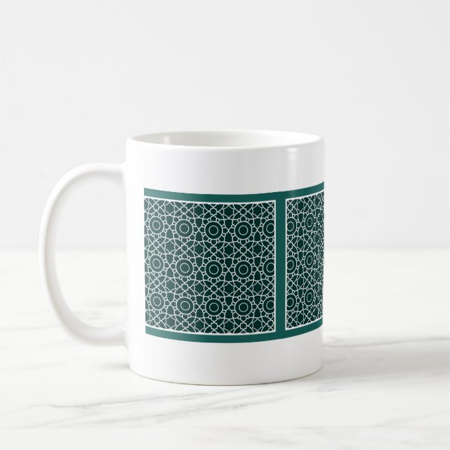 Green lattice Pattern Mug (Left)