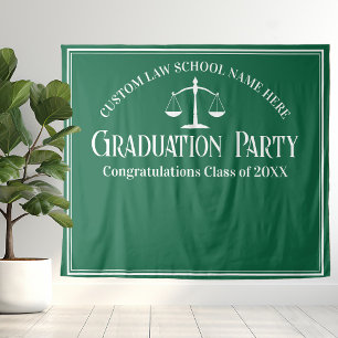 Green Law School Graduation Party Photo Booth Tapestry
