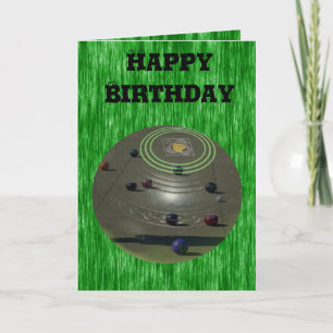 Green Lawn Bowls, Birthday Card