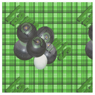 Green Lawn Bowls Checked Tartan Design, Fabric