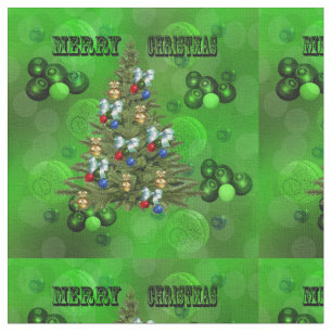 Green Lawn Bowls Christmas Design, Fabric