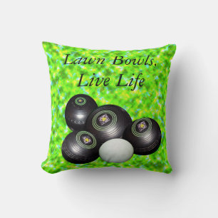 Green Lawn Bowls Live Life, Cushion