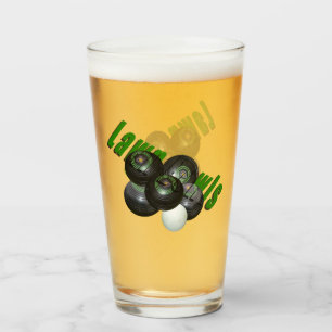 Green Lawn Bowls Logo And Bowls, Glass