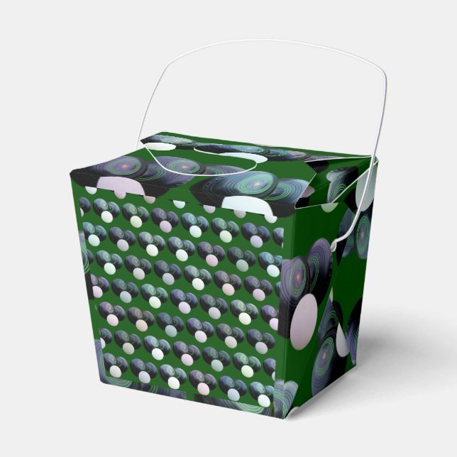 Green Lawn Bowls Pattern, Birthday Favour Box (Front Side)