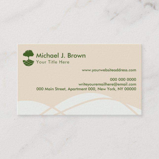 Green Lawn Care Landscape Outdoor Gardener Business Card (Front)