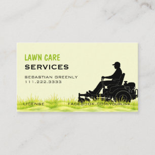 Green Lawn Care Landscaping Business Card
