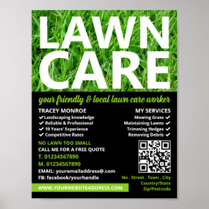 Green Lawn, Lawn Care Services Poster