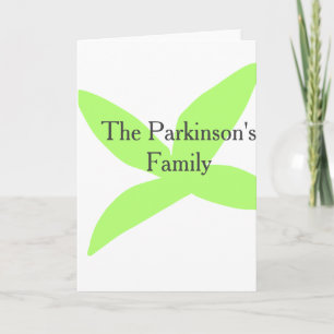 Green leaf abstract pastel family name retro boho  card